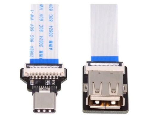 USB C macho host a USB 2.0 hembra datos de destino OTG cable FPC plano delgado 0,1 m - Imagen 2 de 6