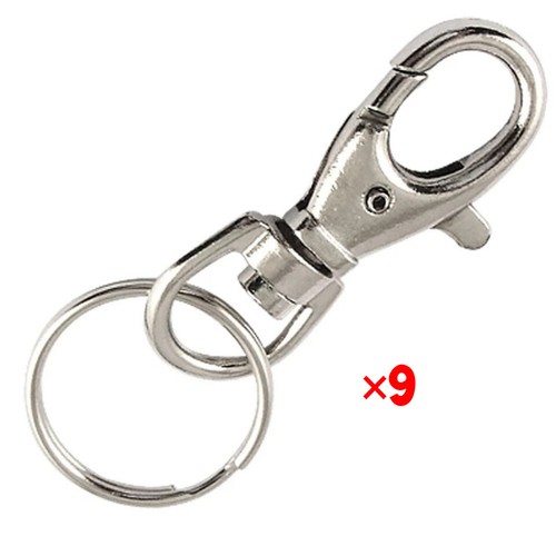 38mm Lobster Clasp Trigger Swivel Clasps Split Keyring Fob Key Ring  Key Finding - Picture 14 of 17
