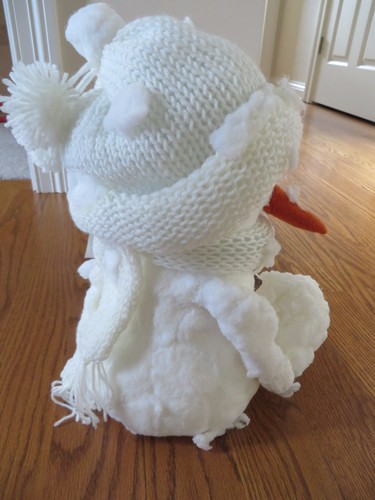 Decorative Snowman with Styrofoam Body Knitted Hat Scarf EUC - Picture 2 of 5