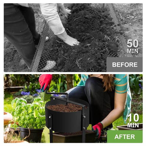 Rotary Soil Sifter Compost Sifter Gardening Sifting Tool Metal Frame - Picture 8 of 8