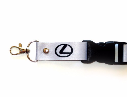LEXUS Lanyards 1 inch x 22 inch KeyChain ID Badge Cardholder Light GRAY Silver - Picture 3 of 4