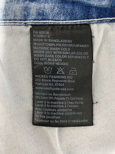 Southpole Slim Distressed Denim Jean Shorts Men's Size 32 Blue Jorts - Picture 6 of 11