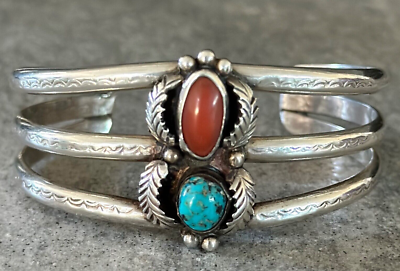 Amazing Vintage Navajo 33 Turquoise Sterling Silver Bracelet Native American Amazing Vintage Navajo 33 Turquoise Sterling Silver Bracelet Native American