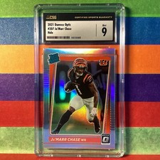 2021 Donruss Optic Ja’marr Chase #207 Silver Prizm Rookie Mint 9 Bengals
