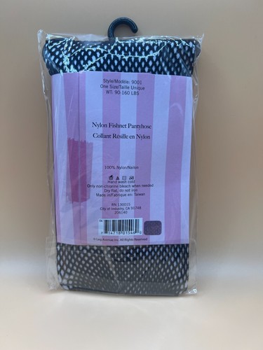 Leg Avenue Black Nylon Fishnet Pantyhose Standard 9001 and Plus Size 9001Q - Picture 5 of 10