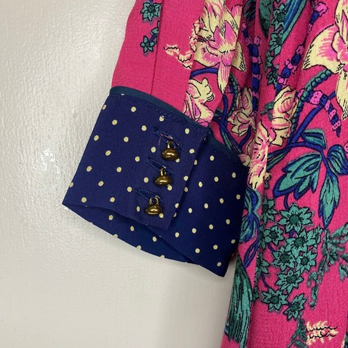 Anthropologie Maeve woman's size 4 petite floral bird tropical mini dress - Picture 8 of 12