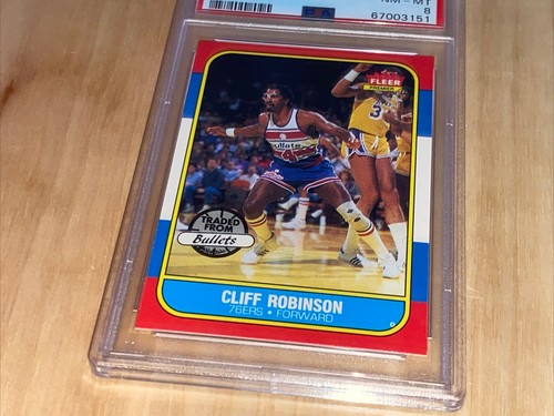 1986 Fleer Basketball Cliff Robinson PSA 8 near mint to mint graded card - Picture 3 of 7
