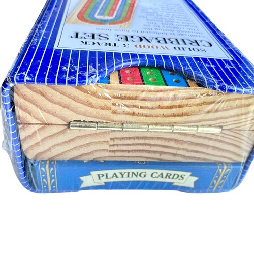 2004 Cardinal Cribbage Game Set 3 Track Solid Wood with Pegs & Cards NIB - Picture 4 of 8