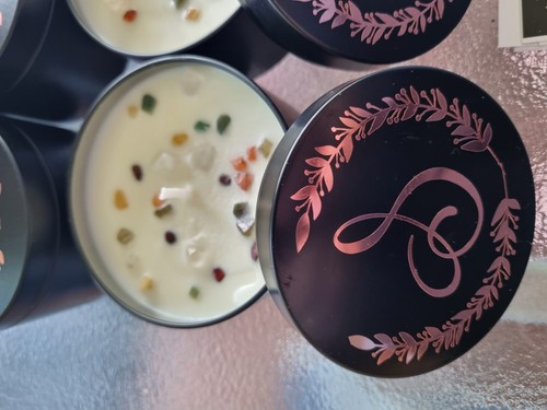 Monogrammed Personalised Crystal Infused Scented Soy Candle - Picture 4 of 7