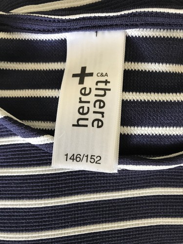 C&A Kleid Blau Marine Maritim 146 / 152 *N Dunkelblau Here + There Gestreift - Bild 7 von 9