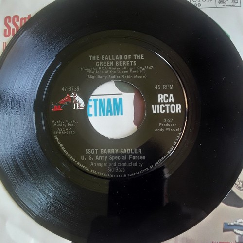 SSgt Barry Sadler - The Ballad of the Green Berets 7" 45rpm RCA Victor 47-8739! - Picture 3 of 4
