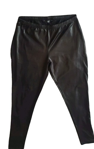 Black Shiny Leggings Size 12 F&F