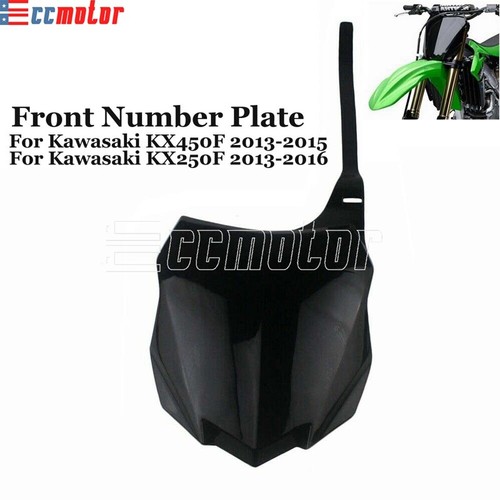 Motocross Front Number Plate for Kawasaki KX450F KX250F Supermoto Dirt Pit Bike - Picture 1 of 8