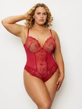 NWT Frederick's Of Hollywood Hannah Belle Floral Red Lace Teddy Small S
