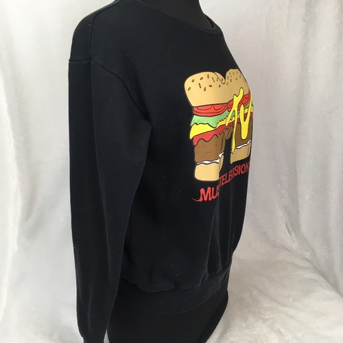 Maglione H&M MTV Donna Taglia Small S Nero Manica Lunga Crop MTV Musica Televisione - Foto 3 di 9