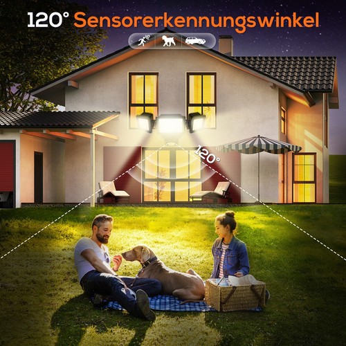 30W LED Strahler mit Bewegungsmelder PIR 2400LM Fluter Außen Flutlicht 3 Modi - Bild 9 von 12