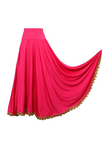 Women Professional Dance Skirt Full Circle Ruffle Spanish Bull Folkloric Mexican - Picture 24 of 56