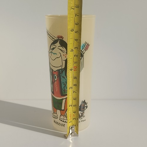 Juego de 4 vasos esmerilados vintage de diseño indio nativo americano Bill Lores - Imagen 11 de 13