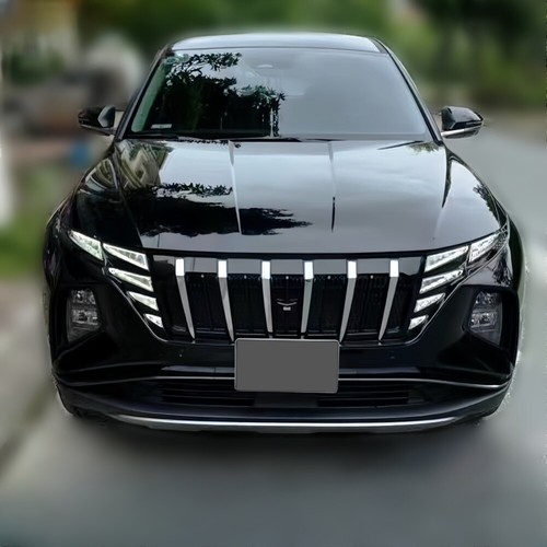 1PCS Black Front Bumper Grille Grill W/Chrome Strip for Hyundai Tucson 2021-2023 - Picture 7 of 7