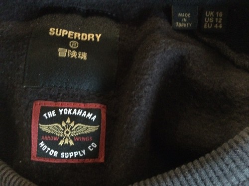 SUPERDRY Black And Silver Fleece, Sweatshirt, U.K. 16 FREE POSTAGE - Picture 5 of 5