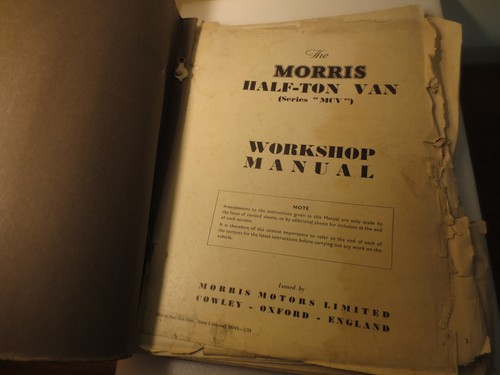 Original 1953 Morris Cowley Series MCV van workshop manual - Picture 2 of 12