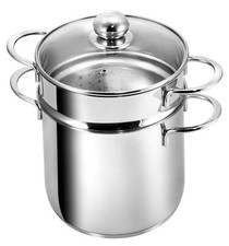 Induktion Kochtopf Makkaroni Ø 20 cm Edelstahl mit Siebeinsatz für Gemüse