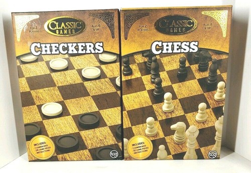 New~Board Games Chess and Checkers 2 Classic Games Great Gift Family Game Night - Picture 2 of 2