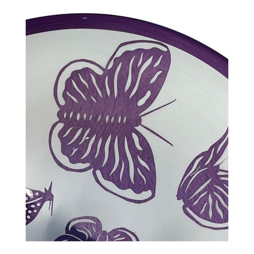 Correia LE Steven Púrpura Mariposa Corte Y Grabado Cuenco de Vidrio Firmado y Numerado - Imagen 6 de 20