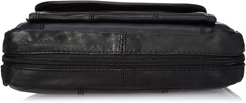 Black Genuine Leather Bible Book Cover Zippered Bag Organizer Case New - Picture 6 of 6