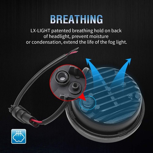Pair 4.5" inch LED Spot Passing Lamp black Fog Light For Harley Motorcycle 4 1/2 - Picture 5 of 9