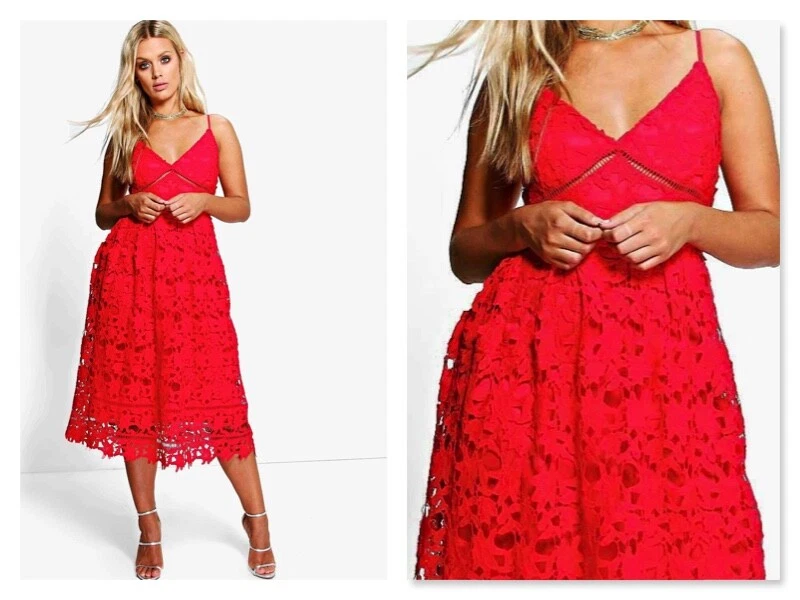 Red lace hotsell dress size 18
