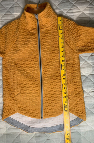Nic + Zoe Jacket Collarless Mustard Quilted High Low Full Zip Pockets Sz XS New - Picture 13 of 13