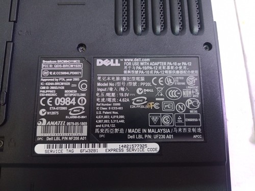 Dell Inspiron E1505 Laptop Intel Core Duo 1.66GHz 1GB RAM No HDD - Boots to BIOS - Picture 13 of 14