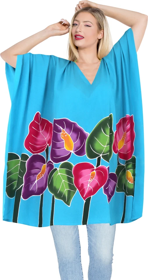 LA LEELA Women's Mini Maternity Swimwear Swimsuit Cover Ups US 10-18 Blue_J28 - Image 3 of 3