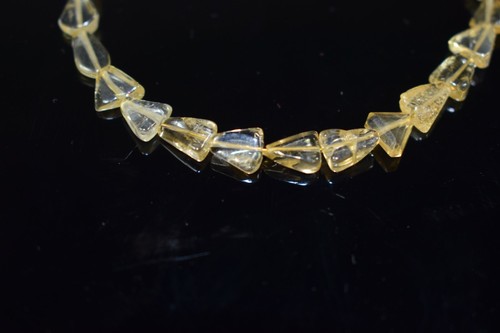 Genuine Citrine Smooth Triangle Untreated Gemstone Loose Craft Making Beads 6'' - Picture 4 of 6
