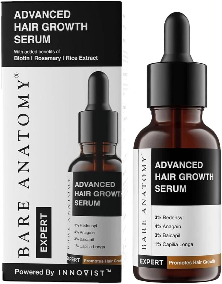 ONESTO LABS PRIVATE LIMITED Bare Anatomy Advanced Hair Growth Serum| 3% Redensyl - 2X Better Results than Mi