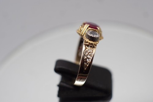 Antiker Rubin Ring,585er,14 Karat Gelbgold,1,6 ct. Rubin,0,8 ct. Topase,Größe 62 - Bild 5 von 7