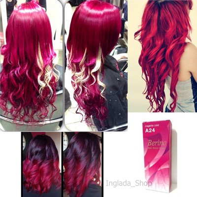 Berina A24 Hair Color Cream With Magenta Color Permanant Super