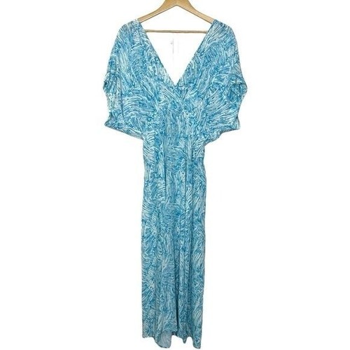 Rachel Comey Womens Silk Double V-Neck Isarco Dress Sz 6 Aqua Wedding Guest NEW - Picture 4 of 13
