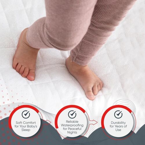2 Mattress Crib Foam Toddler Bed Baby Waterproof Cushion Pad Mattress Protector - Picture 4 of 6