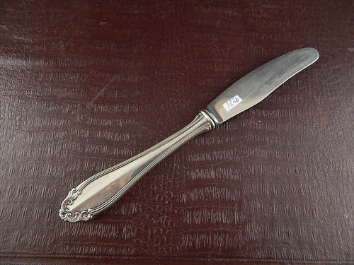ANTICO DECO COLTELLO SORENSEN DESSERT MANICO ARGENTO STERLING 830 COPENHAGEN - Imagen 6 de 8