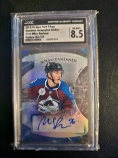 2015 16 UD Trilogy Rainbow Blue Auto Rookie #147/1999 Mikko Rantanen Avs CGC 8.5