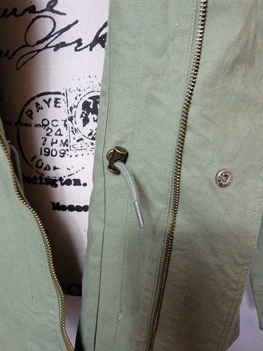 Martha Stewart Stretch Canvas Reißverschluss vorne Anorak Jacke - Samen grün - Medium - Bild 8 von 11