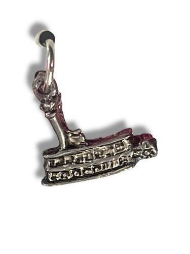 Sterling Silver 925 Steamboat Charm Pendant Made in USA - Picture 2 of 3
