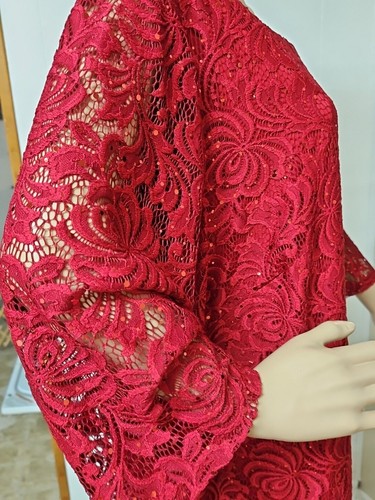NWT JESSICA HOWARD Dress Red Sequin Lace Women's Plus Size 22W - Picture 4 of 13