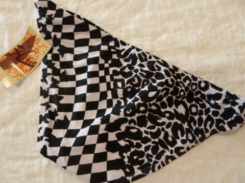 Hobie Hipster Bikini Swim Bottom Sz XL Black White Animal Check Butterfly Print - Picture 3 of 3