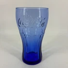Vintage Collector Cobalt Blue Coca Cola Drinking Glass 16 Ounce 6 inches Tall