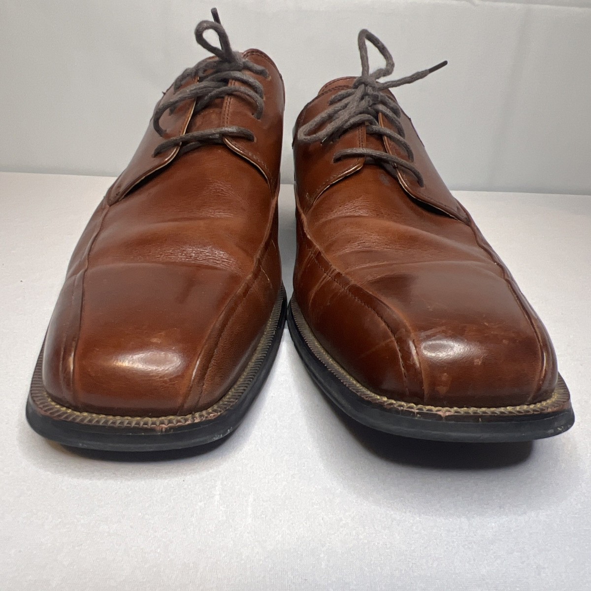 Florsheim Mens Leather Positino Bike Toe Oxford Dress Shoes 10-D Brown Florsheim Curtis Men main image 3