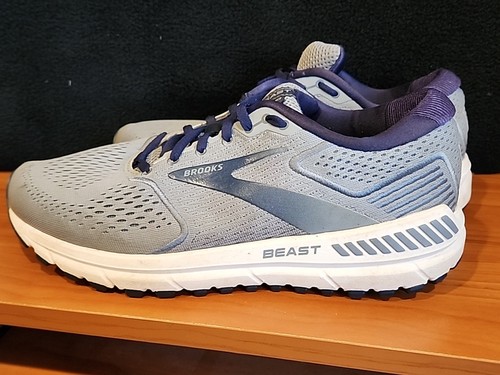 Brooks Beast 20 Shoes Gray Blue Running Walking Gym Adult Men's 9 2E EE - Picture 2 of 6