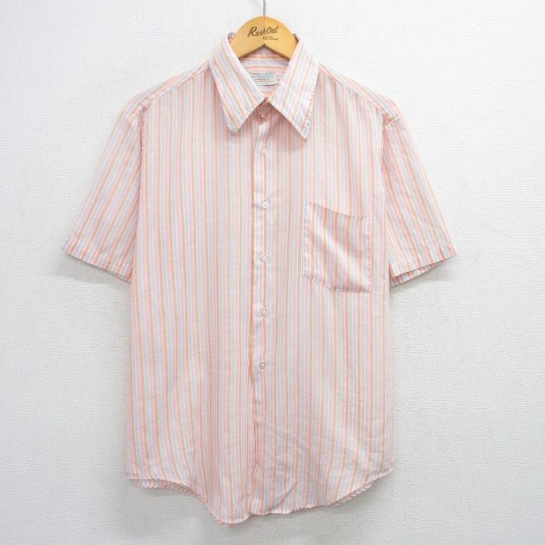 ALTRA LU Manhattan camicia manica corta uomo anni 80 rosa altre righe usata SSYR 0